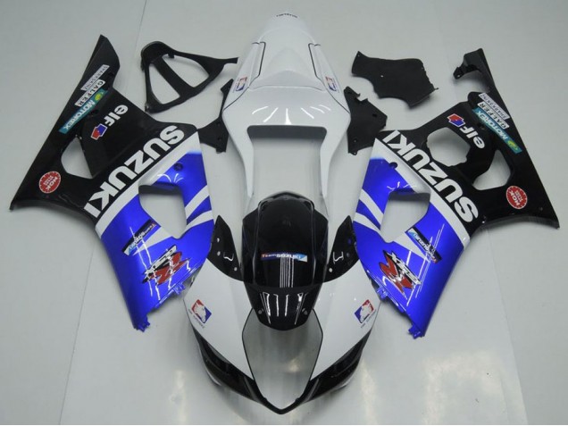 Affordable 2003-2004 Blue White and Black Suzuki GSXR 1000 Bike Fairings UK