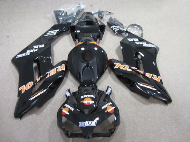 Affordable 2004-2005 Black Orange Repsol Honda CBR1000RR Bike Fairing Kit UK