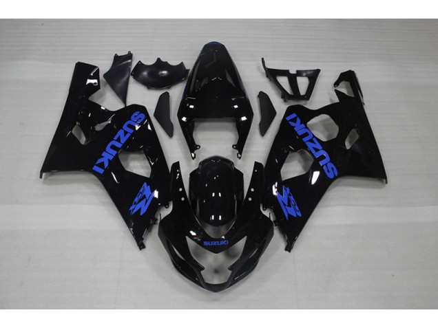 Affordable 2004-2005 Black Blue Decal Suzuki GSXR750 Motorcycle Fairing Kits UK