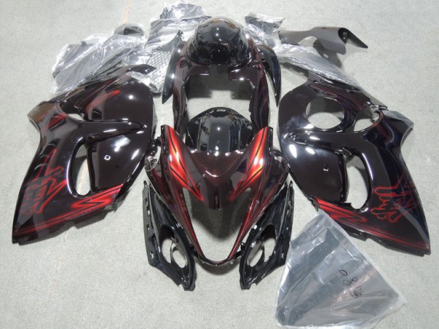 Affordable 2008-2019 Black Red Suzuki GSXR1300 Hayabusa Bike Fairings UK