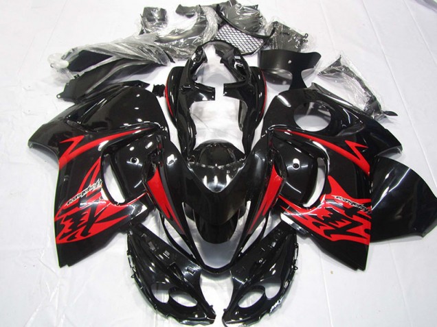 Affordable 2008-2019 Black Red Suzuki GSXR1300 Hayabusa Bike Fairing Kit UK